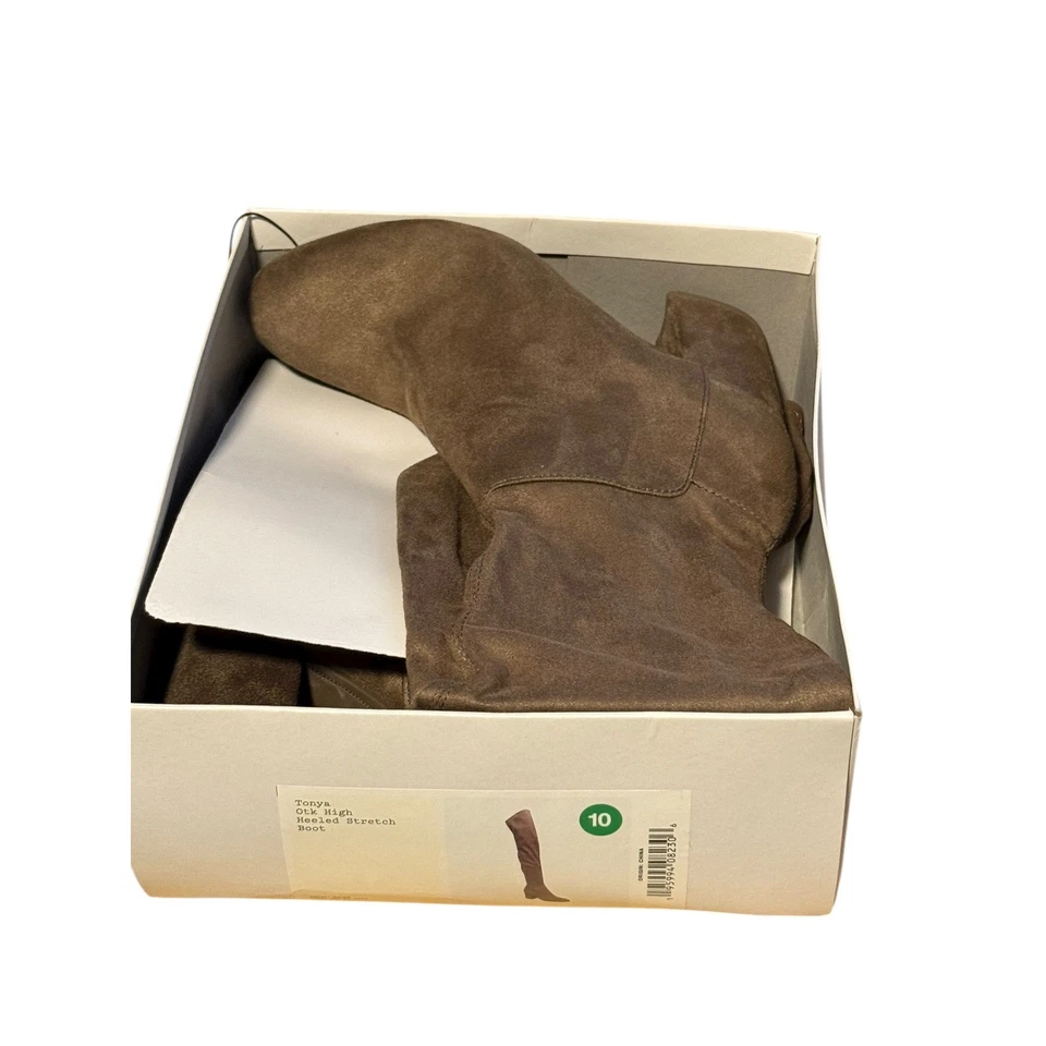 A New Day Tonya Taupe Stretch Over-the-Knee Heeled Boots Sz 10 NIB - Image 3 of 4