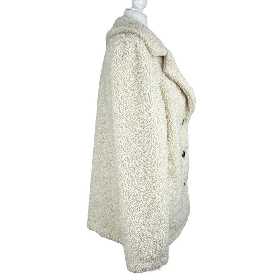 Sanctuary Women’s Off-White Coastal Button Down Teddy Sherpa Casual Coat Med/C46 - Image 3 of 4