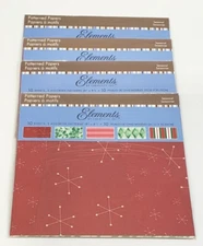 8x8 Patterned Paper Elements Scrapbook Card Making Snowflake Christmas 40 Sheets