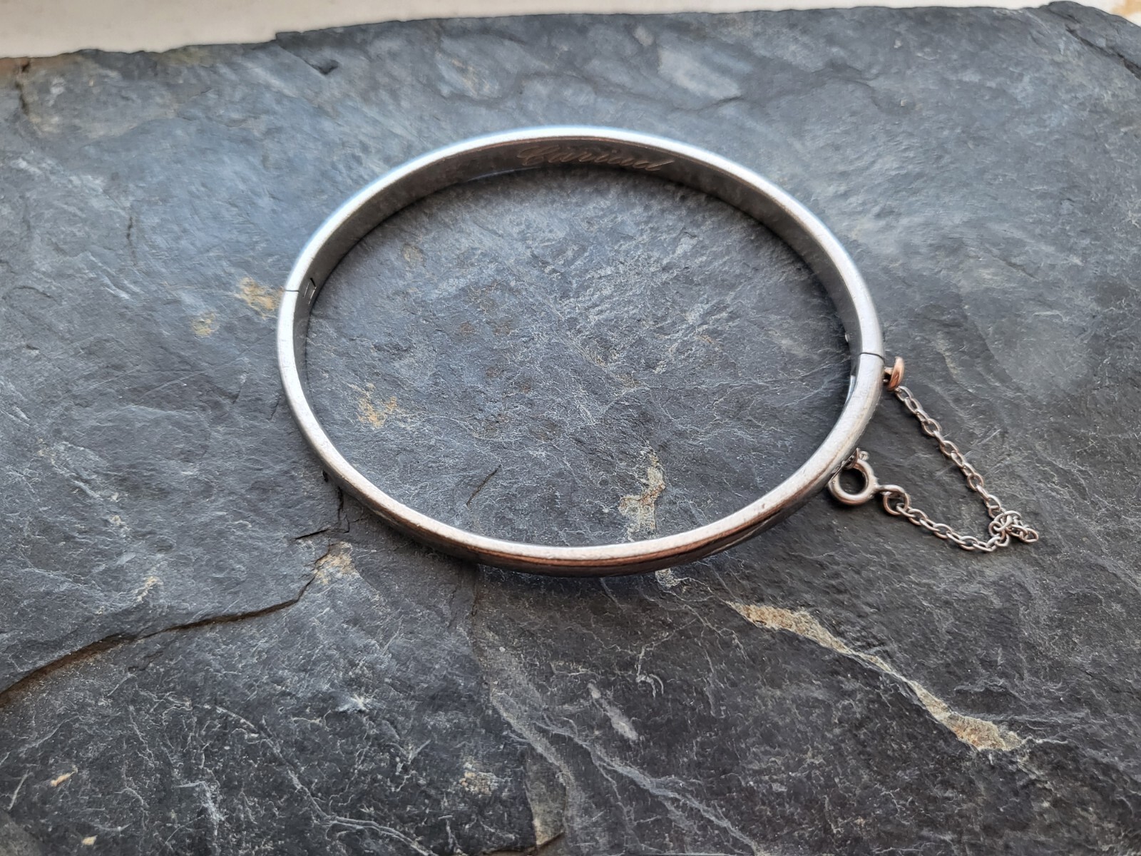 Clogau Bracelet Bangle Silver & Rose Gold With Safety Chain 925 375 eBay