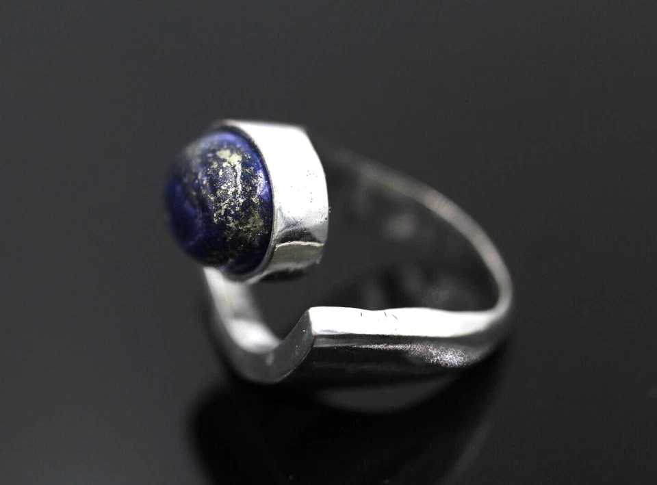 Кольцо из латуни с голубым лазуритом ретро этническое племенное ювелирное кольцо размер США»7 - Изображение 3 из 4