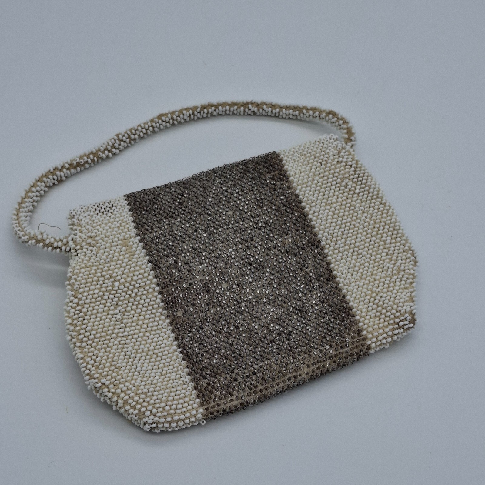 Vintage 1930-40s Art Deco Beaded Floral Lined Evening Bag image 4