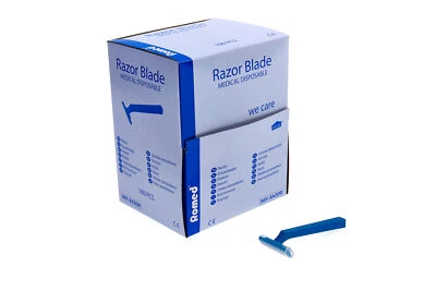 ROMED MEDICAL Romed Einmalrasierer Einwegrasierer einschneidig blau unsteril (100 Stück)