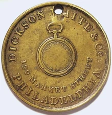 1837-38 HT-488 Philadelphia PA Dickson White & Co Hard Times Token Clock Watches