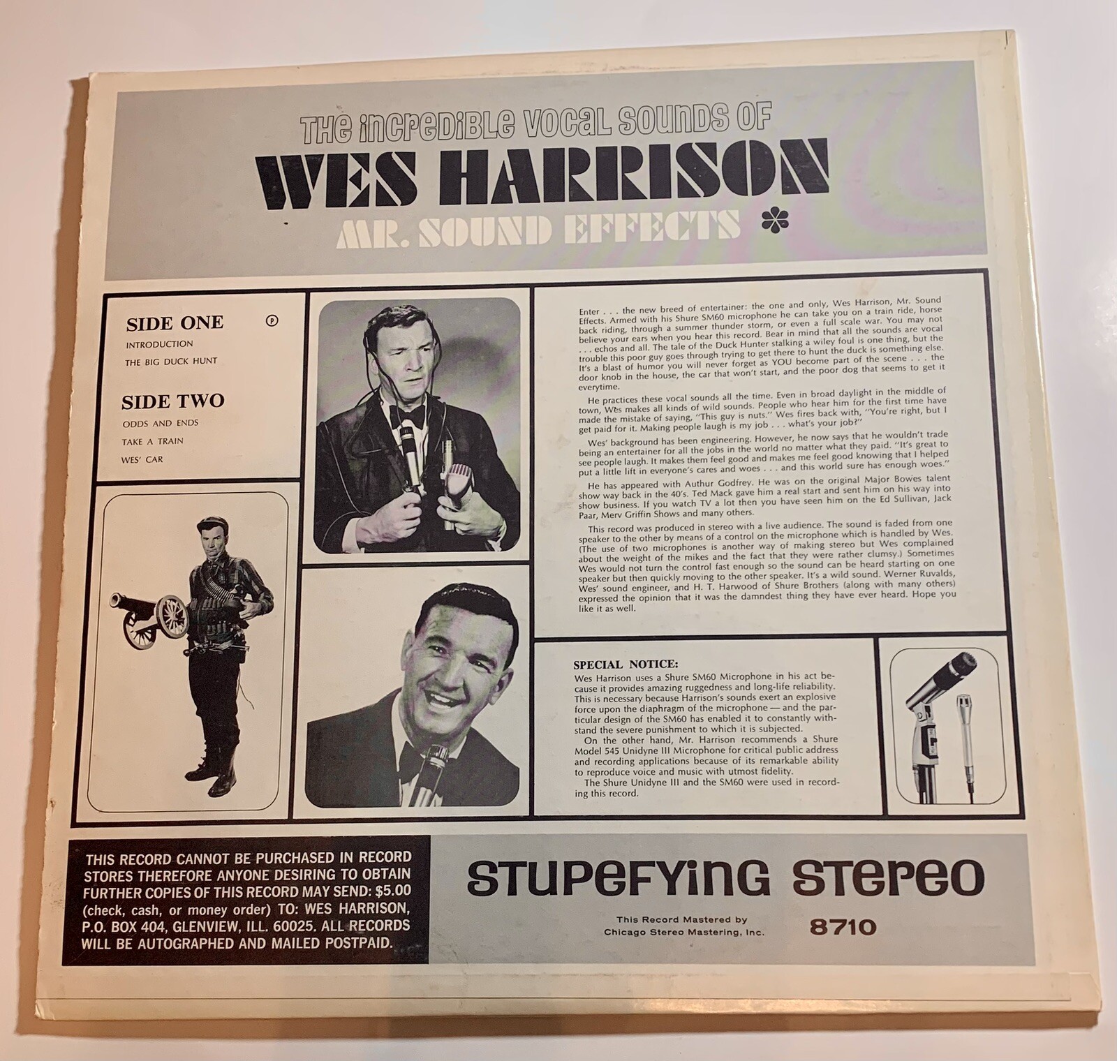 Wes Harrison Mr. sound effects the one and only LP signed by Wes eBay