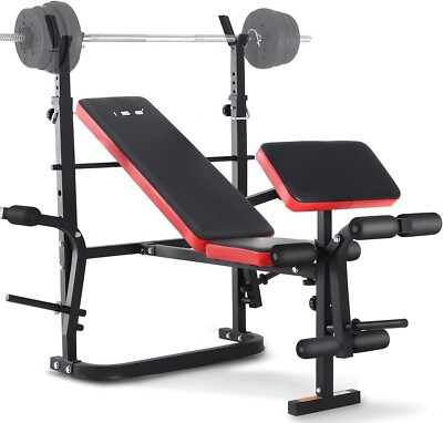 Banc de musculation Physionics ® Banc de Musculation Inclinable + Set d