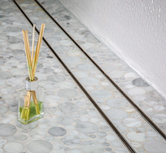 Tile Insert Linear Shower Drain with Hair Trap & Drain Gasket by Serene