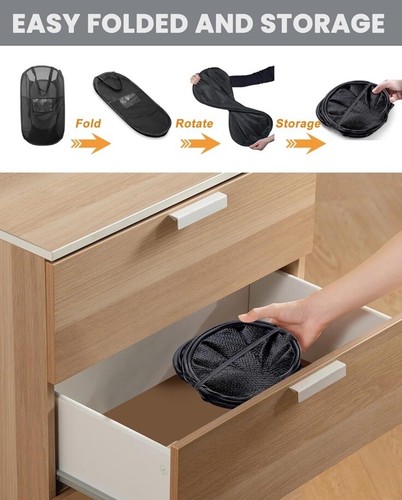 2 Pack Collapsible Laundry Basket with Reinforced Handles and Pockets - Picture 5 of 8