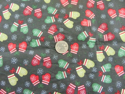 Mitten Snowflake Toss Cotton Fabric JoAnn Holiday Maker  1 Yard New