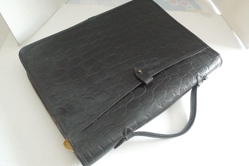 MULBERRY - LEATHER BRIEFCASE- ATTACHE - CROC PATTERN - MADE IN ENGLAND - Picture 20 of 24