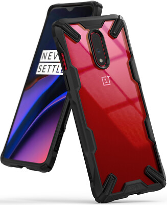 For OnePlus 7 Case | Ringke [FUSION-X] Clear PC Back Shockproof TPU Bumper Cover