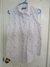 MAGELLAN OUTDOORS HAPPY CAMPER STAR SLEEVELESS BLOUSE SIZE LARGE