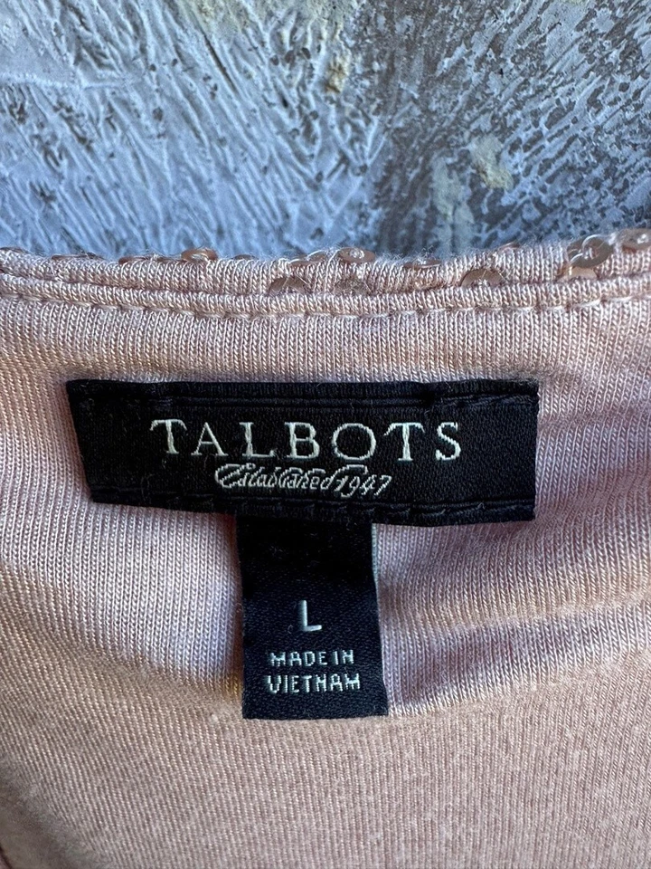 Talbots Sleeveless Lined Scoop Neck Sequin Tank Top Women's Size L - Image 3 of 4