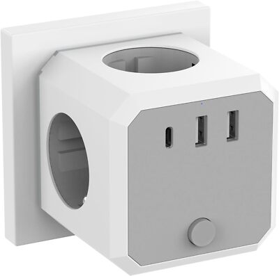 Mehrfachsteckdose Steckdosenleiste Würfel USB C für Büro,zu Hause oder auf Reise