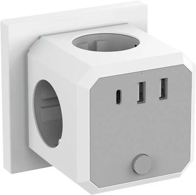 SYFRUFO Mehrfachsteckdose Steckdosenleiste Würfel USB C für Büro,zu Hause oder auf Reise
