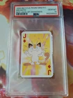 1999 Pokemon Meowth Jack of Diamonds Bicycle Mini Playing Card PSA 10 Gem Mint