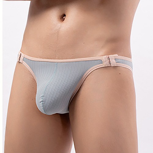 Quick Dry Narrow Side Adjustable Open Button Mens Low Waist Thongs Gay Underwear - Picture 6 of 17