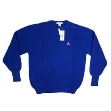 Izod Club Men's Blue Golf Egyptian Cotton Sweater XL, USA Made, New