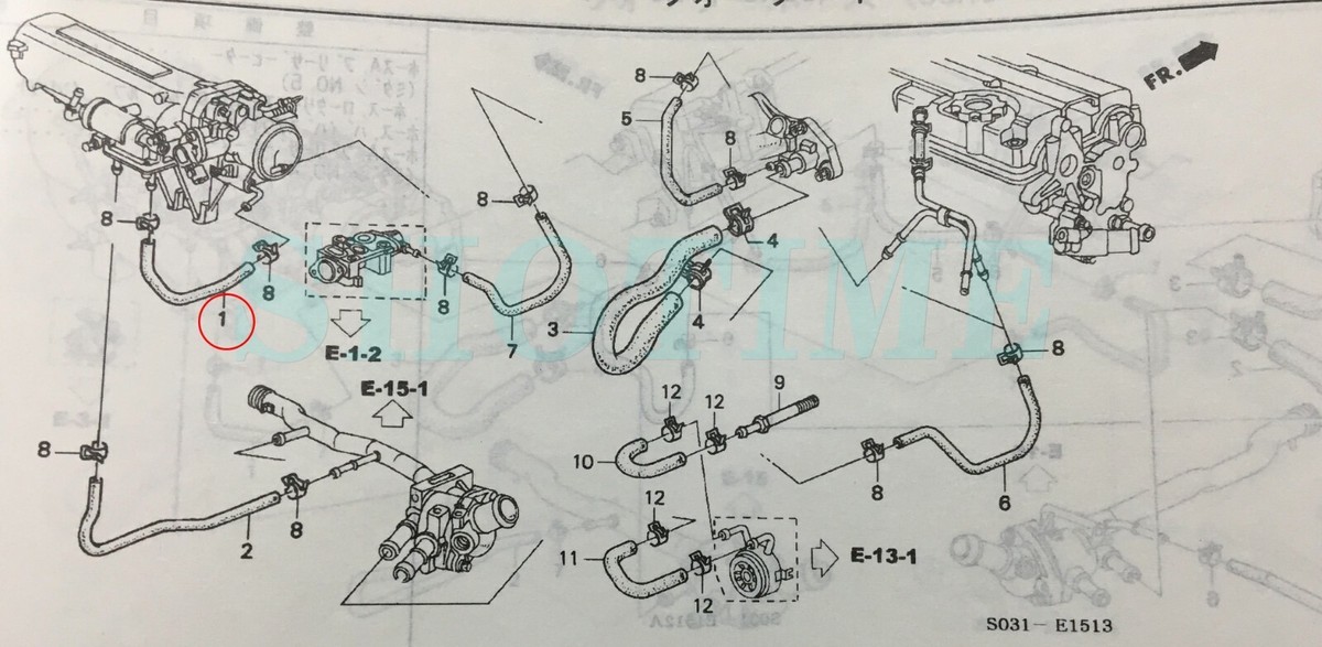 HONDA Genuine CIVIC EK9 TYPE-R B16B IACV Intake Air Control Inlet