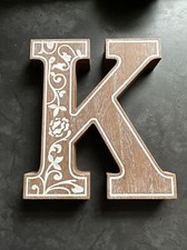 Wooden Alphabet Letter  K  - 7  x6  