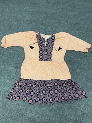 Studio B Tiered Babydoll Dress W.Tasse|Mini Tassel Kaftan Dress-Size L