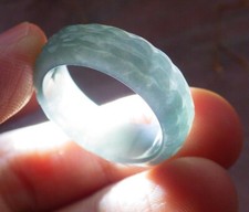 Certified Green Natural A JADE Jadeite Dragon Scales RING USA. 7.75    656712 TN