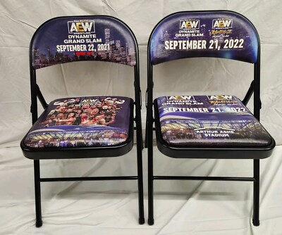 (2) AEW DYNAMITE GRAND SLAM 2021 & 2022 STADIUM CHAIR - EVENT Only Arthur Ashe
