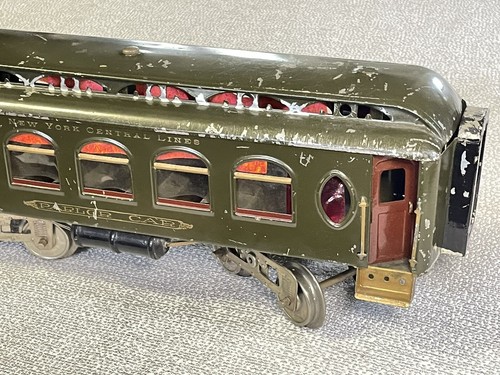 Pre-war Lionel Train Standard Gauge Parlor Car 18 Olive Green NY Central Lines - Picture 2 of 13