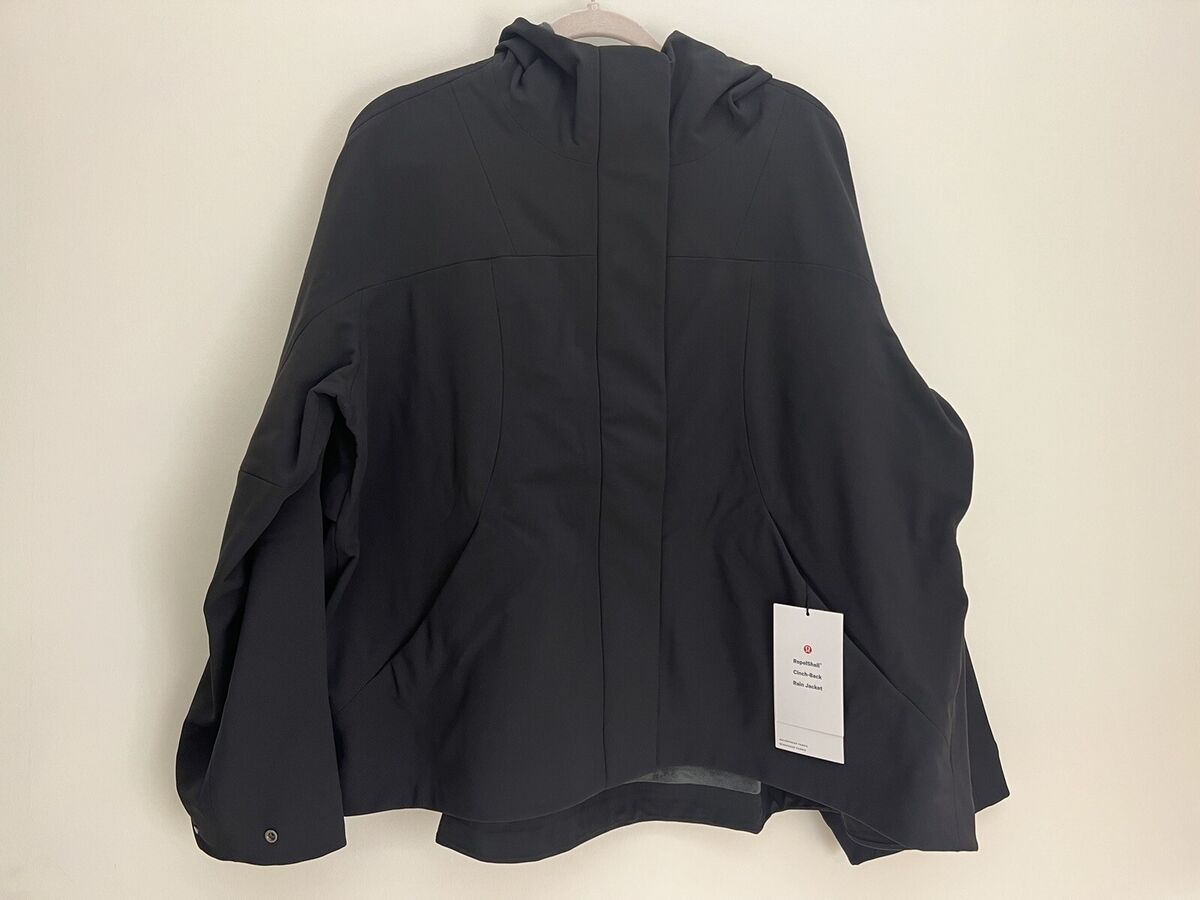 NWT Size 10 Lululemon Repelshell Cinch-back Rain Jacket BLK NWT Size 10 Lululemon Repelshell Cinch-back Rain Jacket BLK