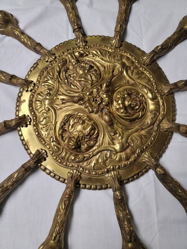 Antique French Bronze 12 Light Chandelier For Restoration - Picture 2 of 17