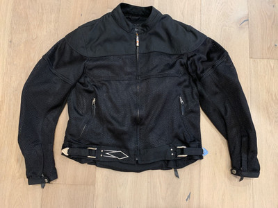POWER TRIP Protective Motorcycle Jacket Women's L Black Full Zip Nylon
