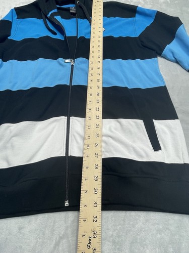 Southpole Hoodie Mens Medium Color Block Big Striped Zip VTG Hip Hop Streetwear - Picture 7 of 10