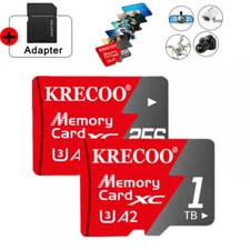 1-2Pack 1TB Micro SD TF Card SDHC Memory Card Class 10 UHS-I For Cameras Phone