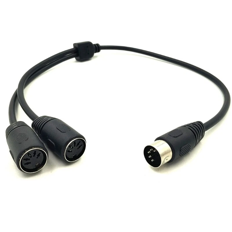 Male to Female DIN 5P Splitter Y Adapter MIDI Cable 1 to 2 Extension Cord - Image 2 of 4