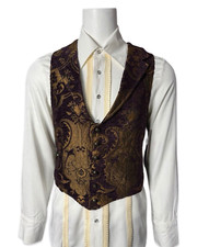 SHRINE Gothic Aristocrat Vampire Vest Jacket Victorian Tapestry Pirat Steampunk