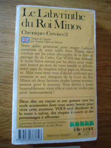 LDVELH 364 LABYRINTHE ROI MINOS CHRONIQUES CRETOISES LIVRE HEROS FOLIO JUNIOR - Picture 3 of 6