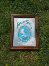 Vintage Pears Soap Mirror Pub Mirror, Advertising Mirror 13" x 10"