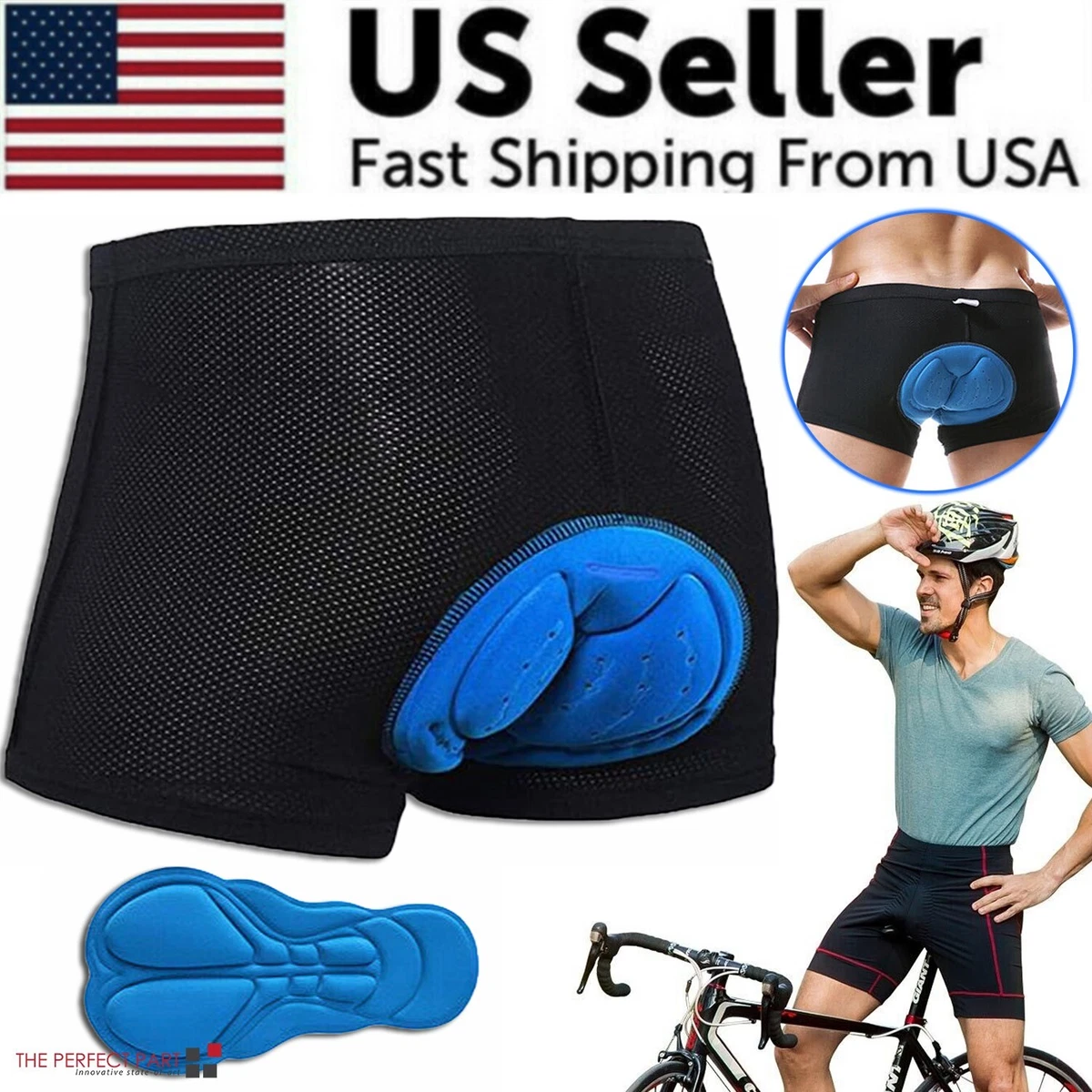 Men Women Cycling Shorts Bicycle Bike Underwear Pants With Sponge Gel 3D Pad  US