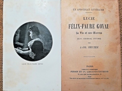 Biografia Letteratura Lucie Felicix-faure Goyau, la Sua Vita e le Sue Opere -... prezzo ebay