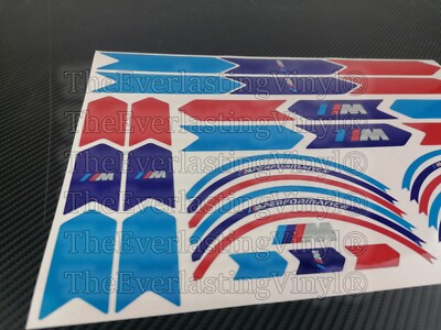 Kit d'autocollants réfléchissants BMW M power, feuille de 37 x
