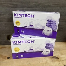 2 Pack Kimtech 55084 Nitrile 90 Powder Free Exam Gloves Size XL Purple Exp 09/26