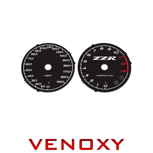 Kawasaki ZZR 1400 ABS 2006-2011 Gauge Faces MPH BLACK