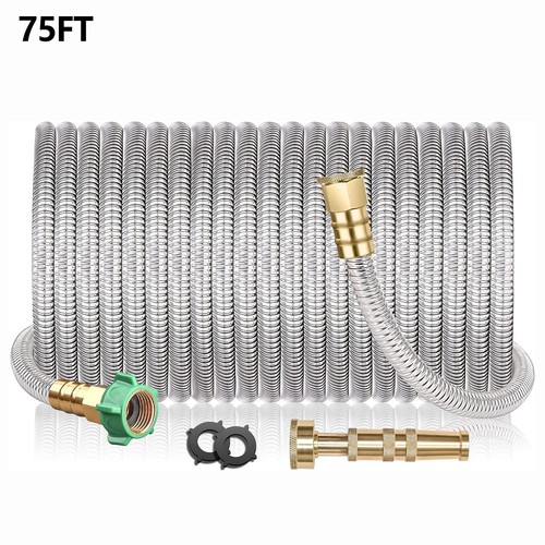 Tubo flessibile leggero per acqua da giardino in metallo acciaio inox 25 50 75 100 piedi - Foto 22 di 23