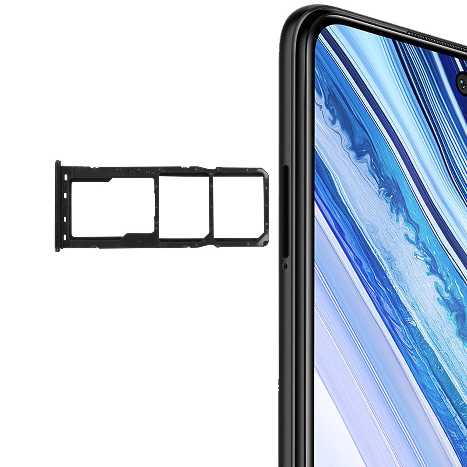 Support de carte SIM pour Redmi Note 9 rack double nano SIM et mémoire Micro SD