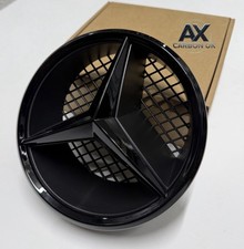 MERCEDES C63 GLOSS BLACK W204 FRONT GRILL STAR BADGE EMBLEM C CLASS 2011-14