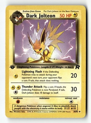 Pokemon Karte Dunkles Jolteon 1. Edition LP Team Rocket 38/82