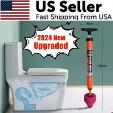 High Pressure Toilet Unblock a Shot,Toilet Plunger,Stainless Toilet ClogRemove