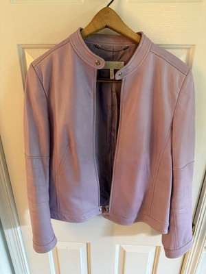 Escada Women s Purple Leather Pantsuit, Size DE 40, US 10, Genuine Leather