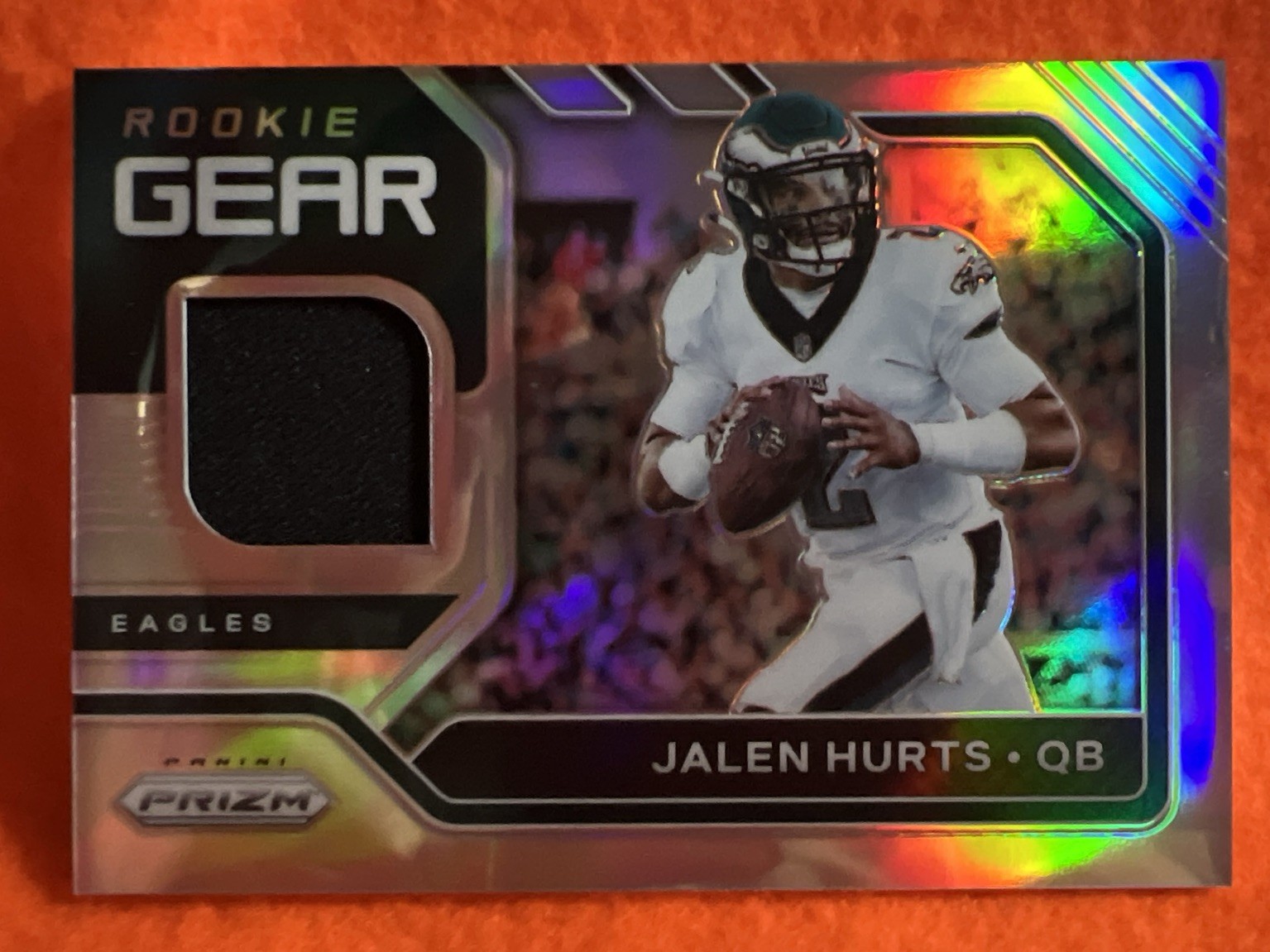 JALEN HURTS 2020 PANINI PRIZM FOOTBALL ROOKIE GEAR SILVER PRIZM RELIC EAGLES
