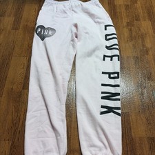 Victoria s Secret Pink Sweatpants Joggers Rare Heart Size Small